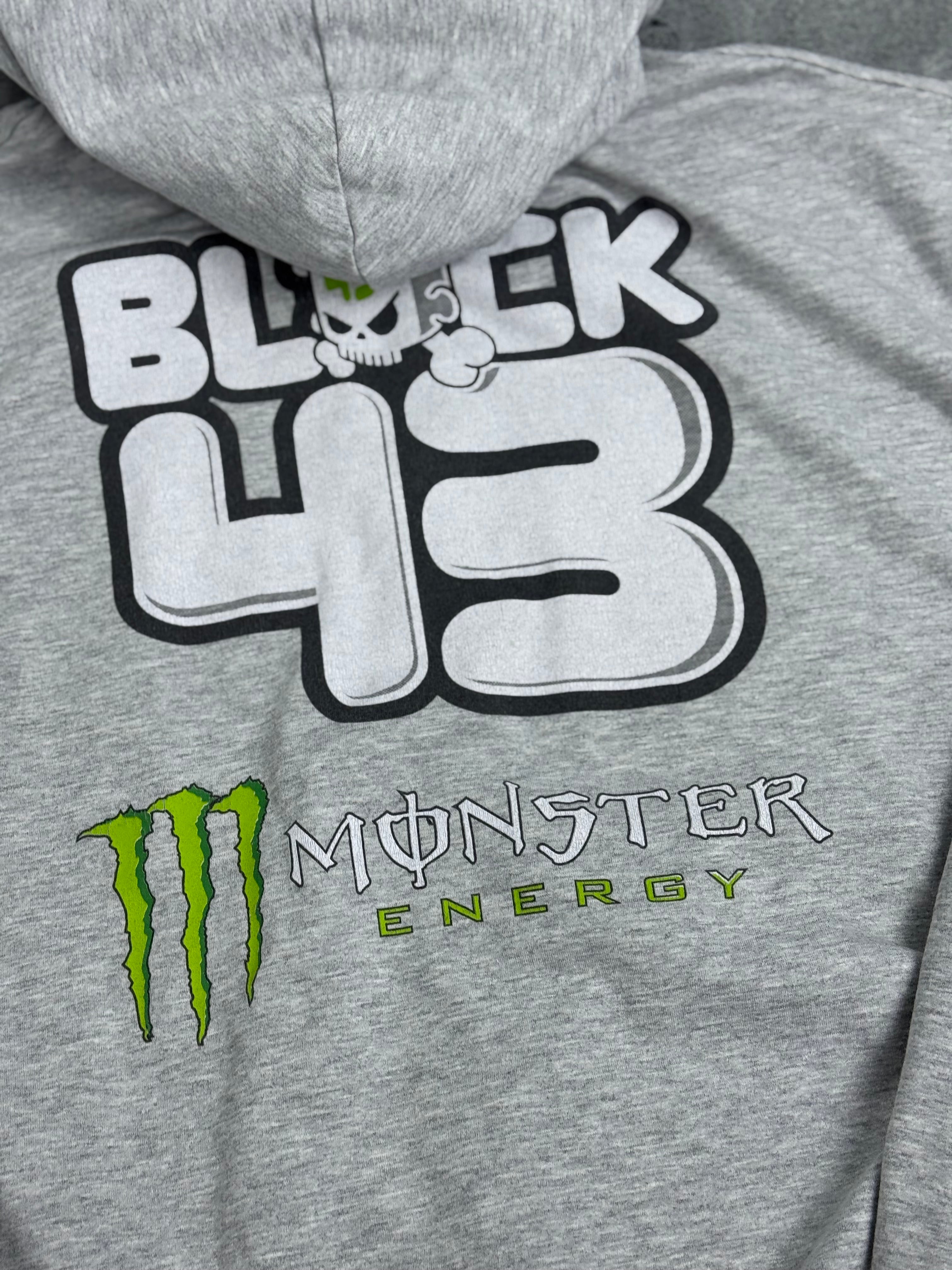 Monster Energy Block Racing bluza z kapturem y2k vintage rozpinana