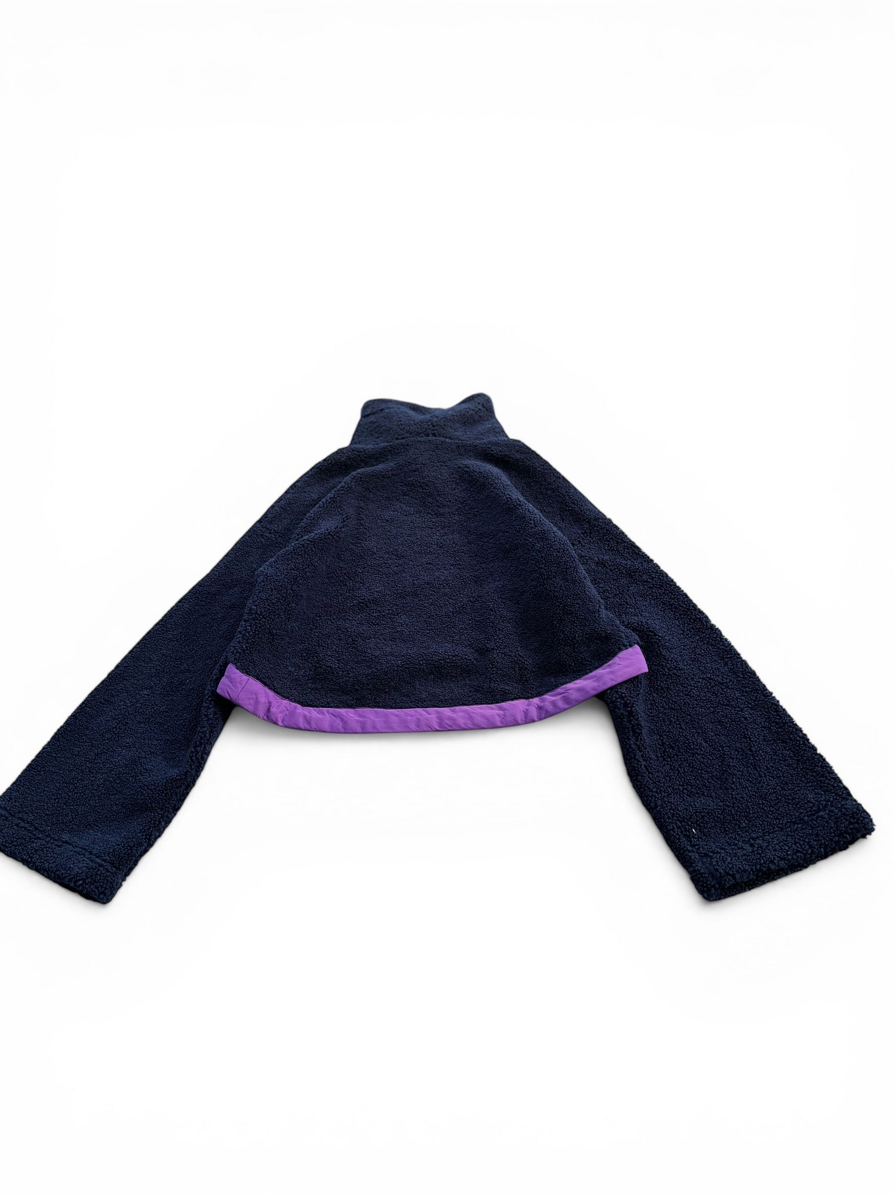 Adidas Sherpa Teddy Cropped Hoodie bluza z kapturem fioletowa cozy oversized