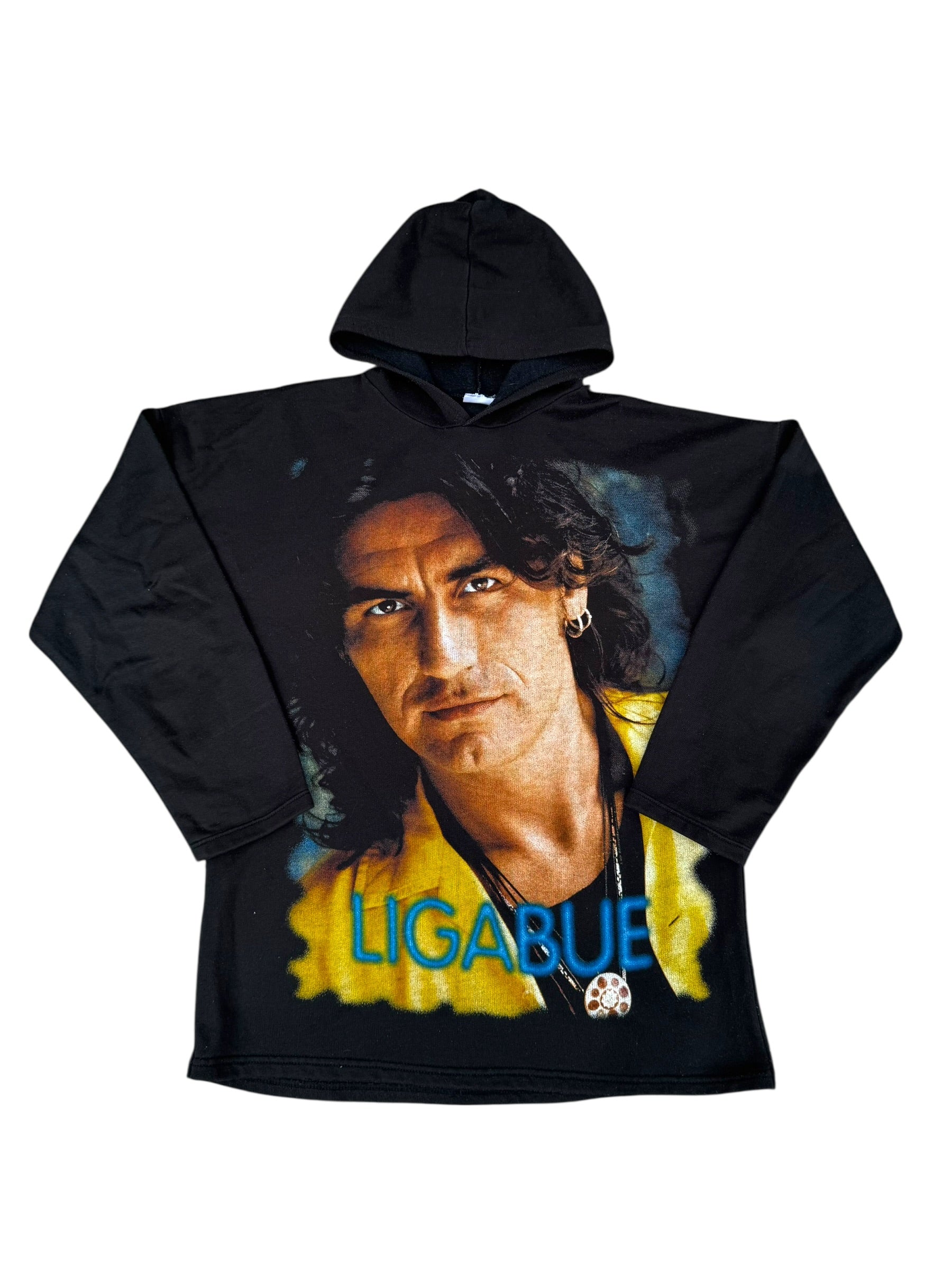 Ligabue 90s Double Sided Graphic Vintage Merch Oversized Band Music Italian Hoodie Bluza Zespołowa