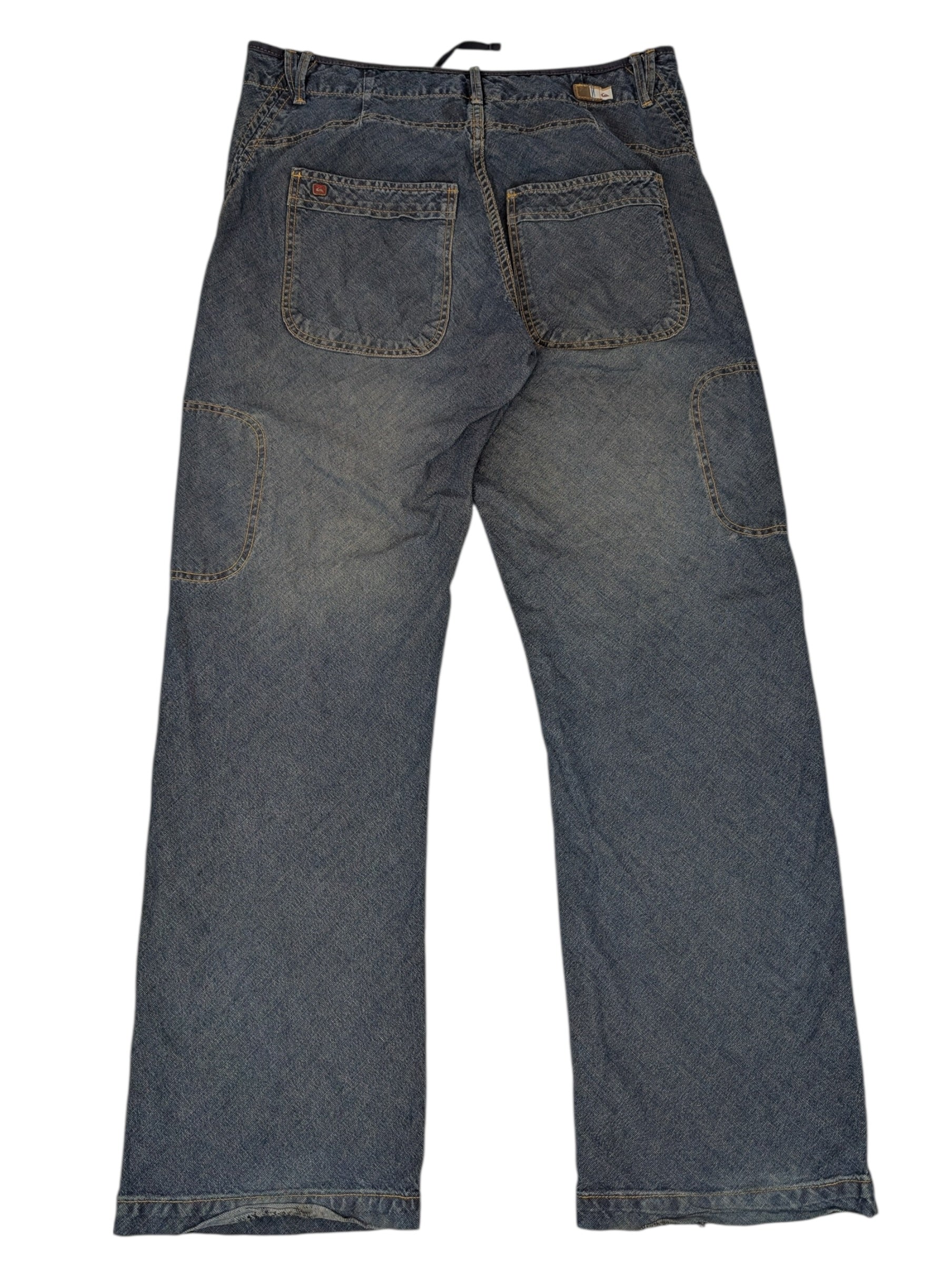 Quiksilver 90s 2000s Vintage Baggy Ciemne Jeansy spodnie jeansowe