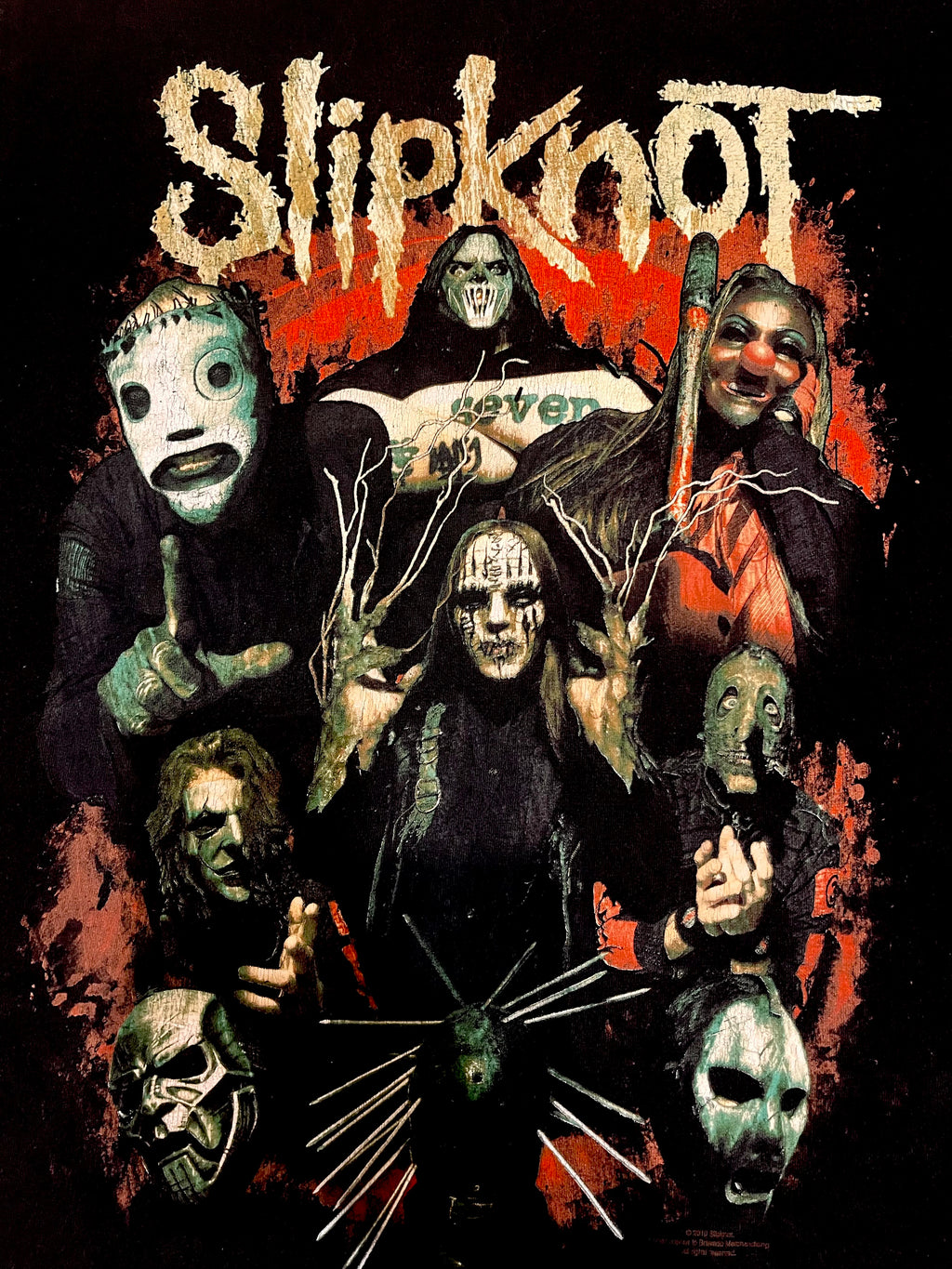 Early 2000s Slipknot koncertowa koszulka z dwustronnym nadrukiem metal band merch