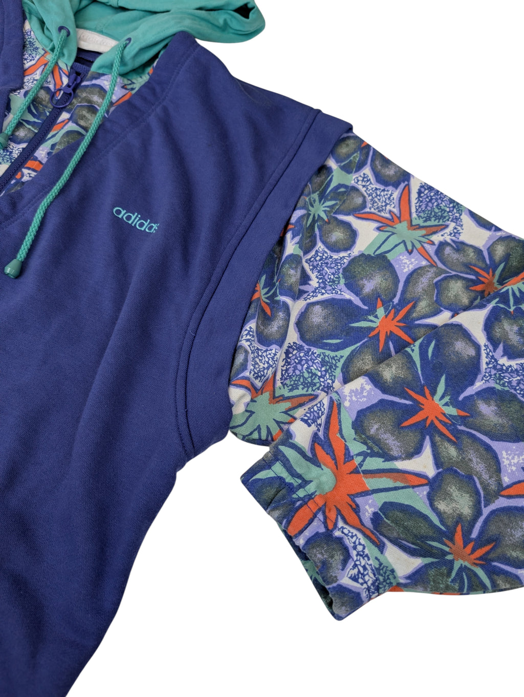 80s Adidas Bluza Kurtka Bomberka w kwiatki Vintage Rare Oldschool