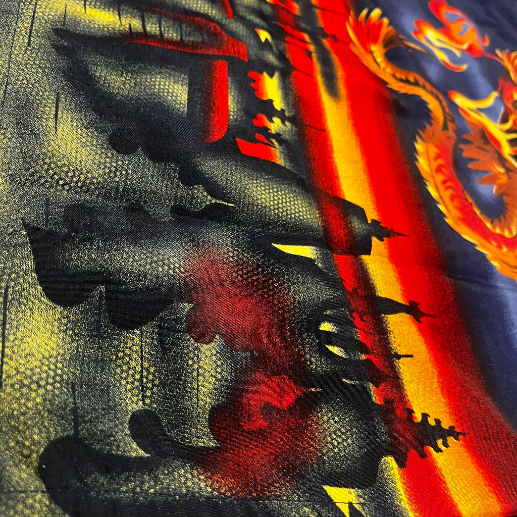 Y2K Japan Style Yisidun Fuzhuang Dragon Graphic Button Up Shirt koszula z krótkim rękawem