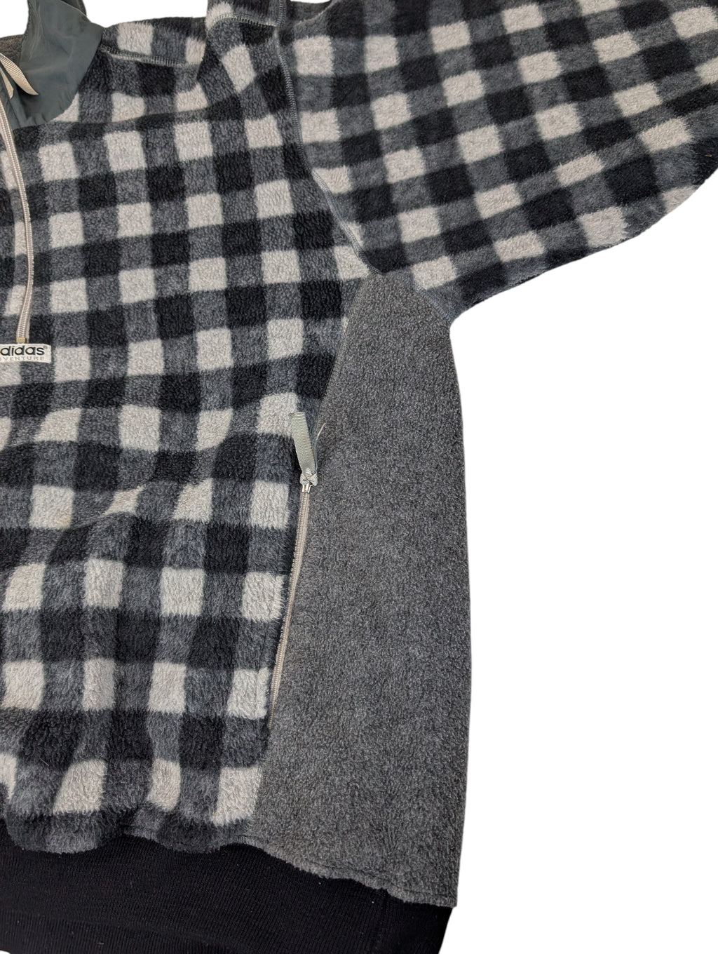 Crazy Adidas Adventure Quarter Zip Polartrec Fleece Vintage bluza w kratkę 90s Polar