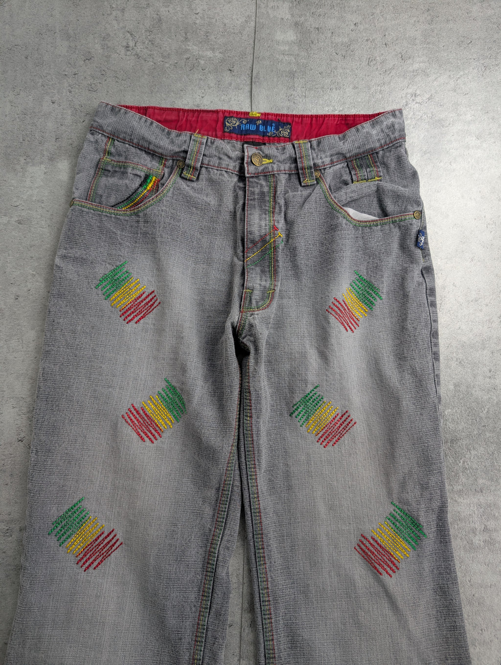 Raw Blue Vintage Baggy Reggea Spodnie Jeansowe Jeans