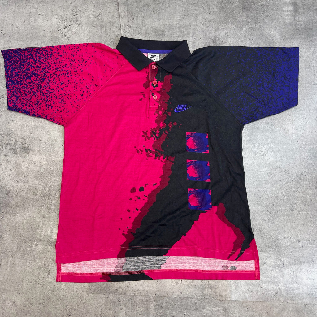 Andre Agassi Court Challenge Vintage 90s Nike Polo Shirt Lava