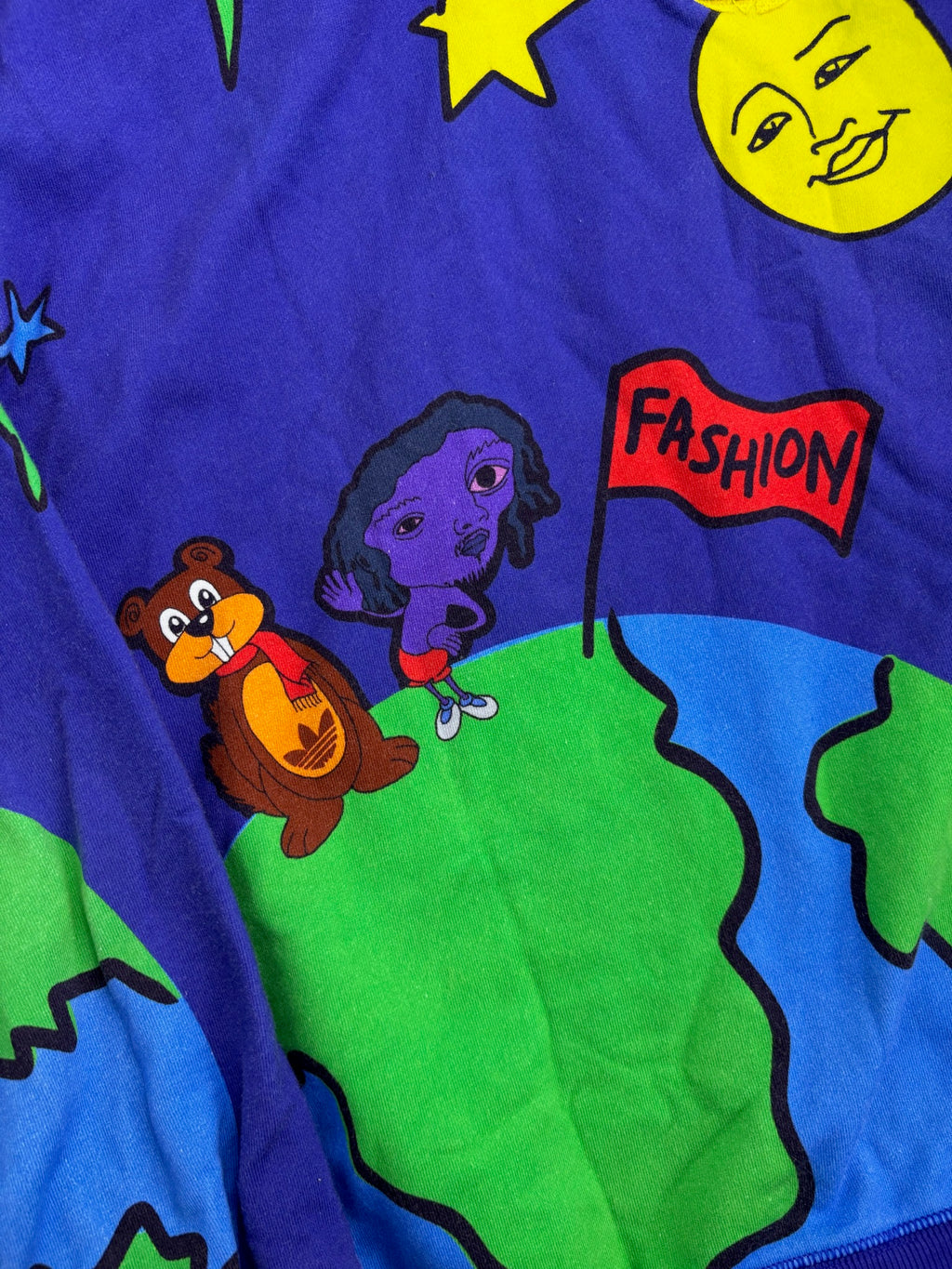 Adidas x Kerwin Frost AOP Psychodelic Cartoon Abstract Hoodie Graphic Collaboration Art RARE