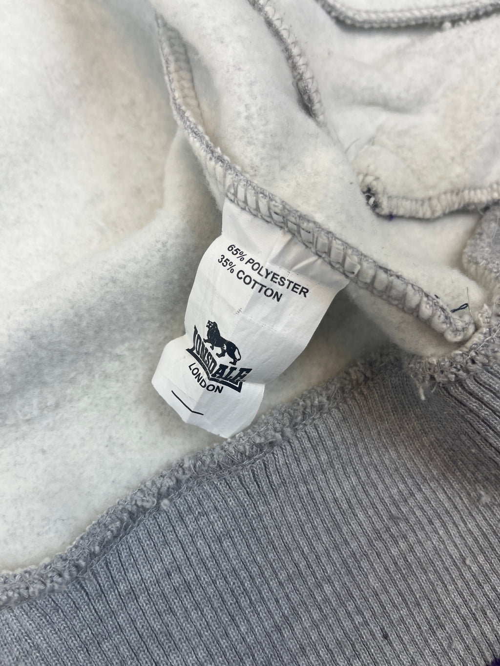 Grey Lonsdale London Zip Up Hoodie szarą rozpinaną sportowa bluza