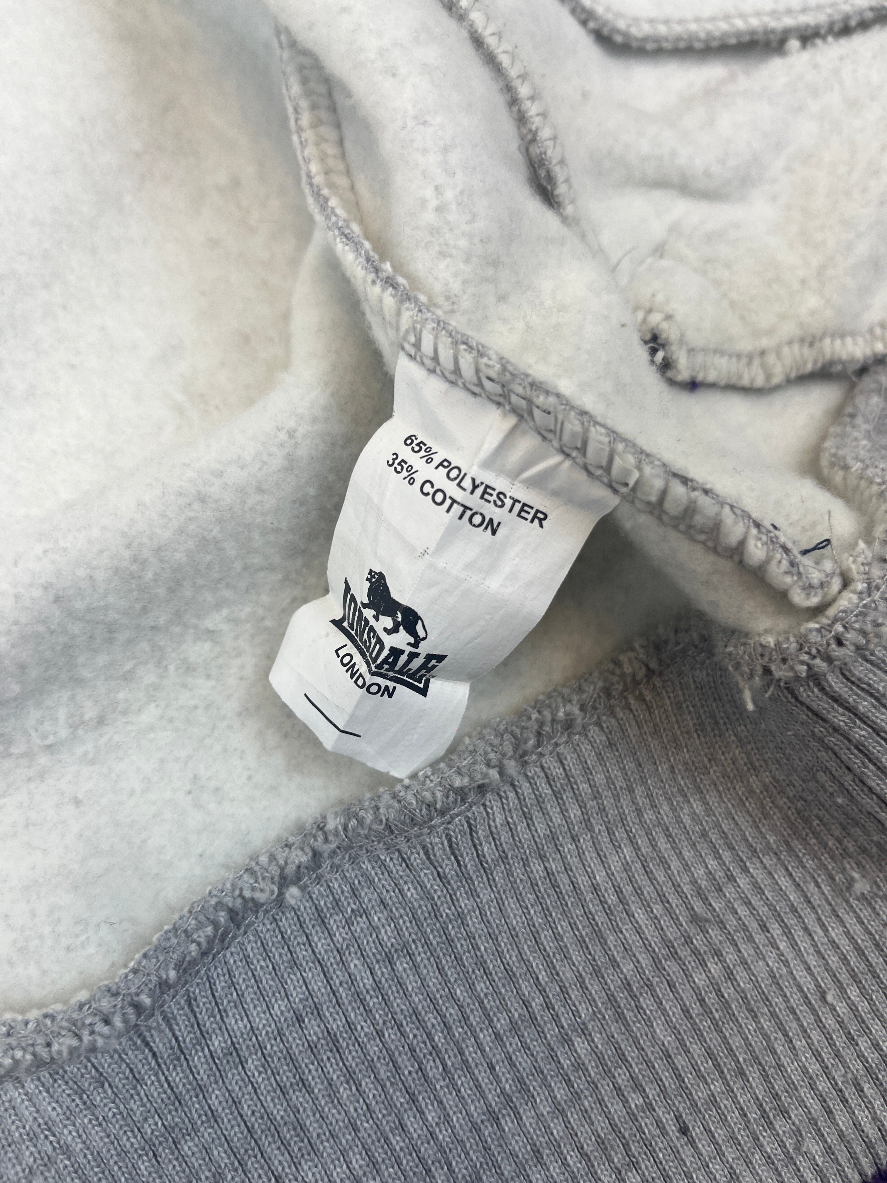 Grey Lonsdale London Zip Up Hoodie szarą rozpinaną sportowa bluza