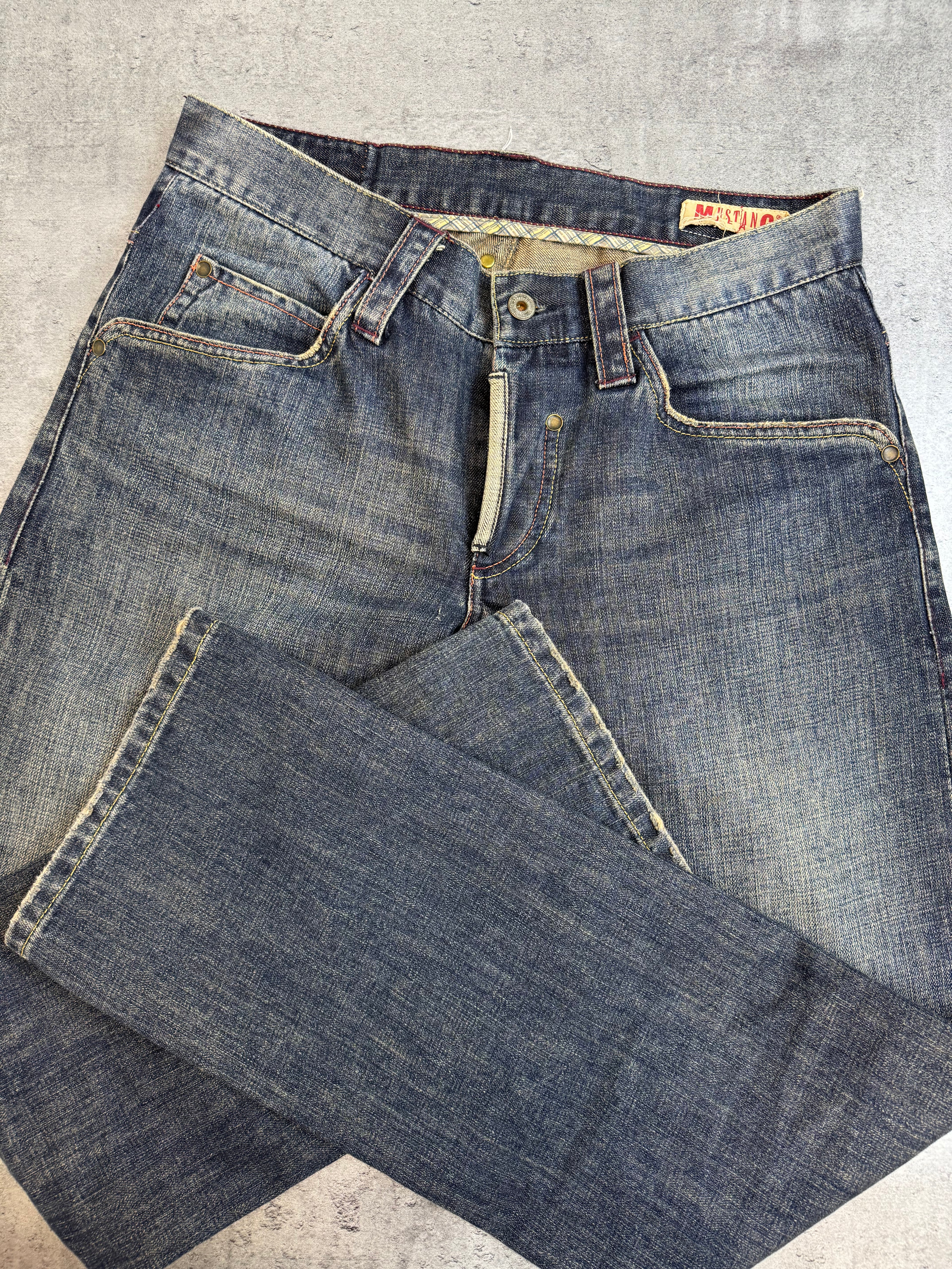 Mustang Archieve Eagle Embroidery Y2K straight fit jeans spodnie jeansowe