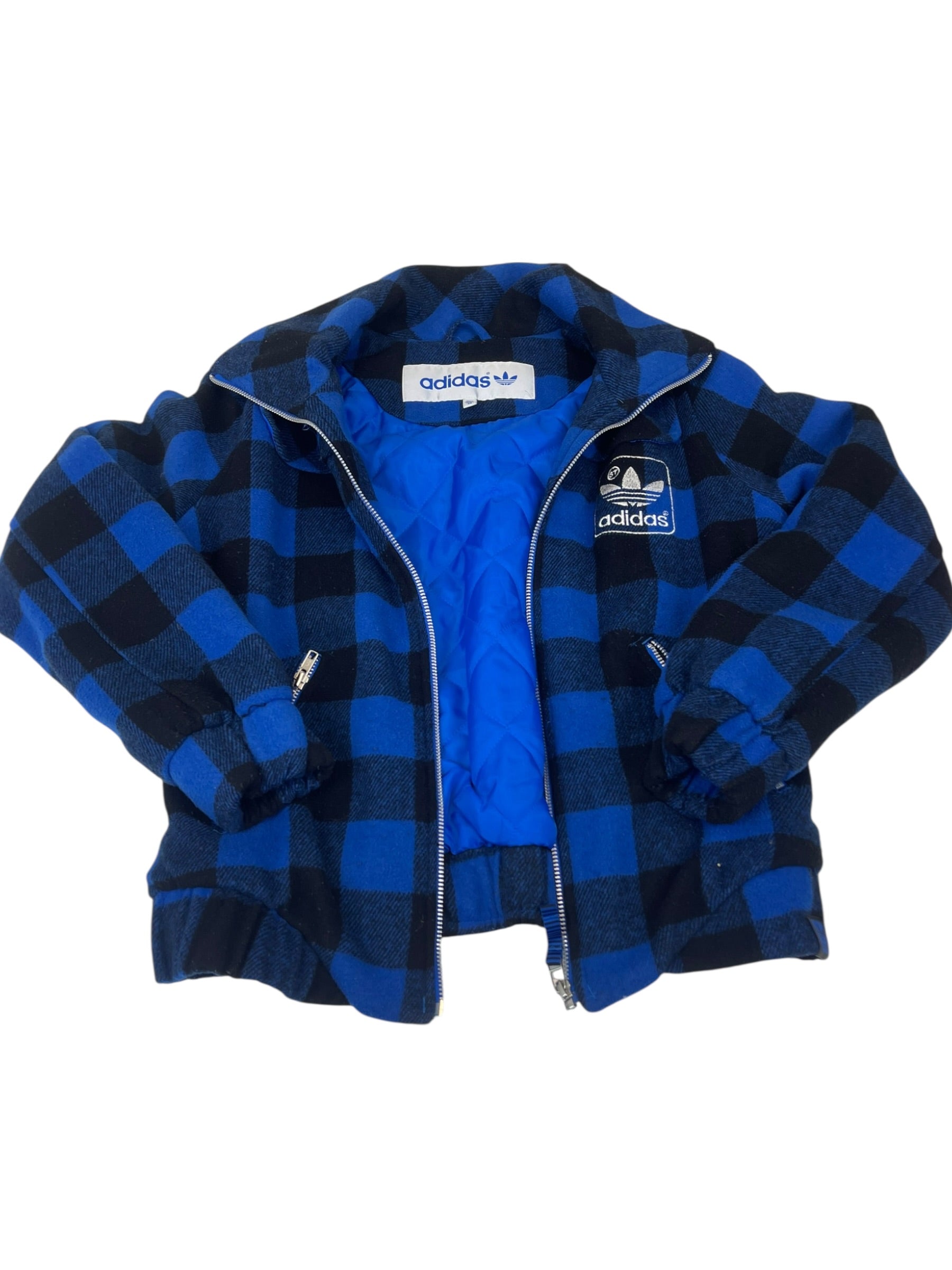 Adidas y2k flannel jacket kurtka bomberka w kratkę cropped originals