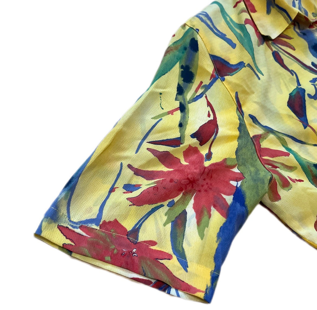 Hawajska koszula kwiecista vintage boho 1990s summer floral shirt flower power hawaii