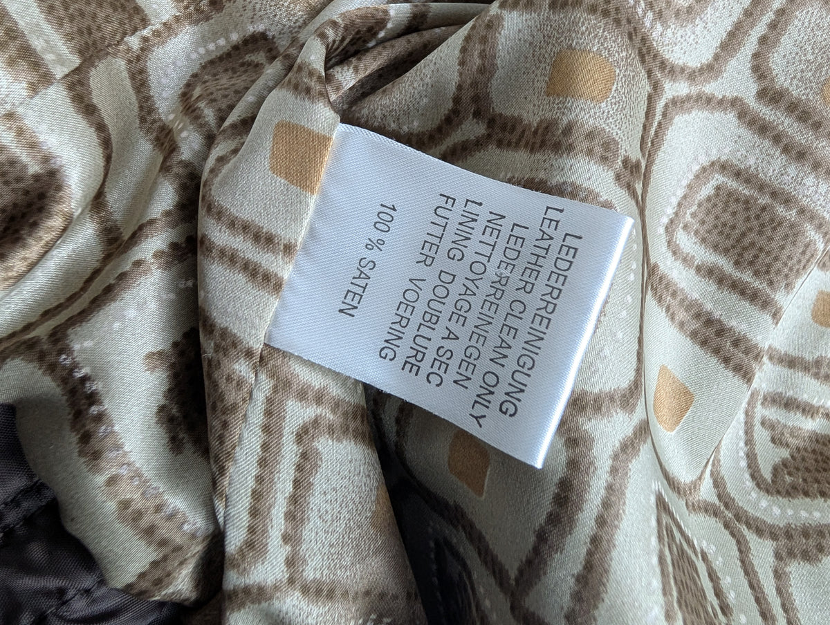 Lamb Leather Jacket Kurtka Skórzana z Jagnięcej Skóry z Zamszowymi Pasami i Satynową Podszewką Vintage 90s