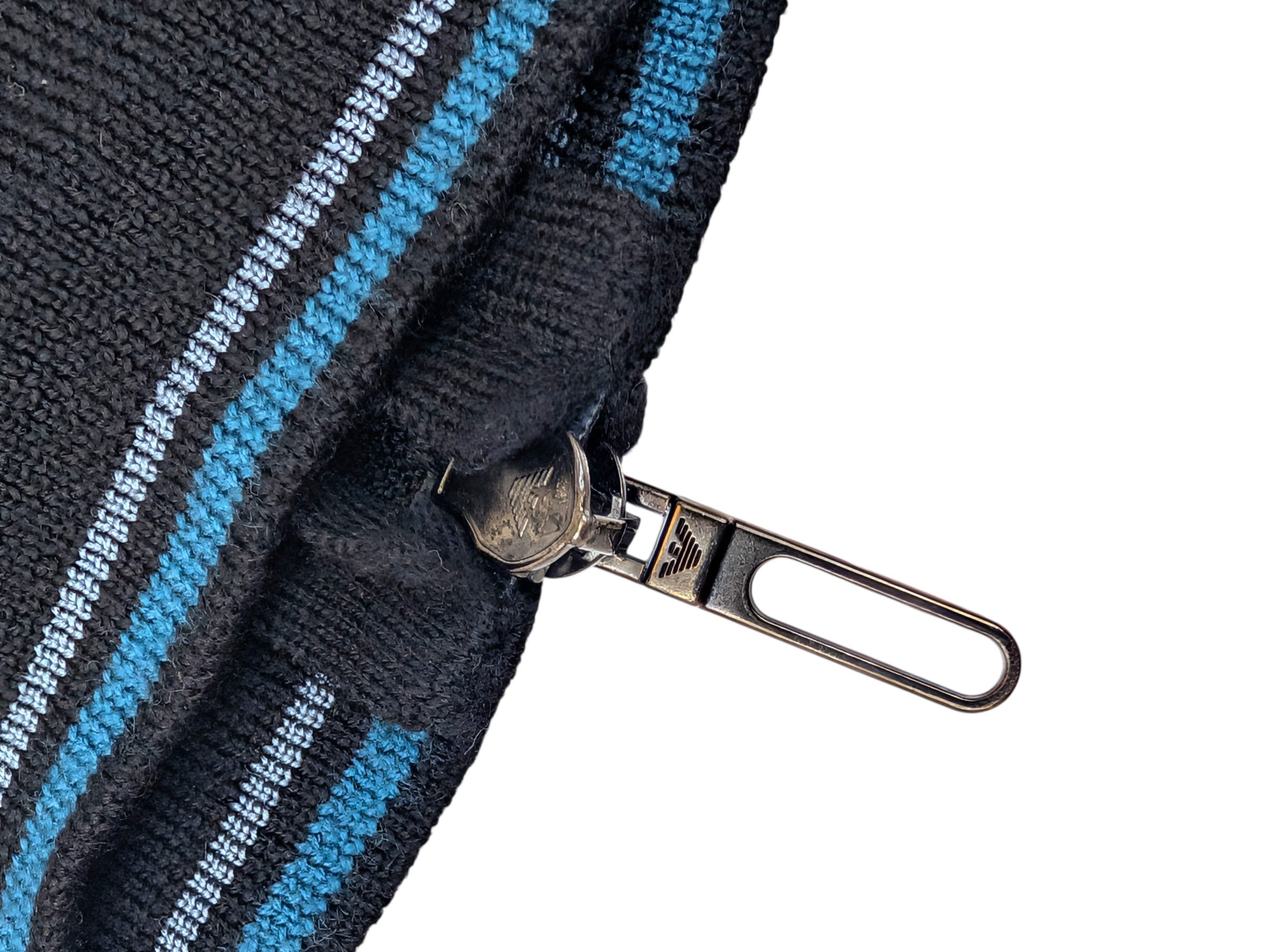 Emporio Armani Virgin Wool Old Money Preppy Rozpinany Wełniany Sweter Luksusowy