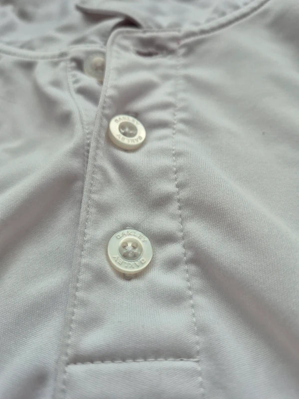 oakley polo sportowe shirt bialo czerwona
