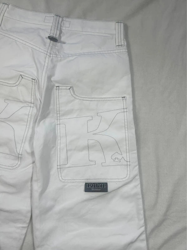 White baggy cargo pants new with tags