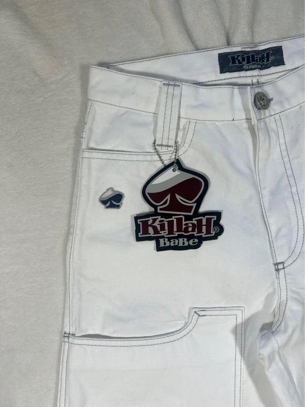 White baggy cargo pants new with tags