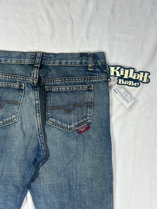Y2k denim flared blue jeans low rise Killah BaBe by Miss Sixty new with tags - dzwony z metką