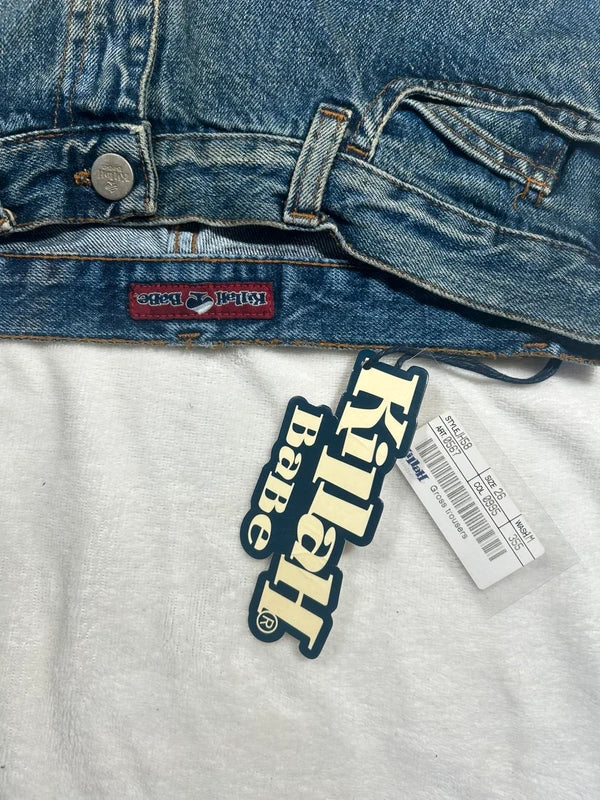 Y2k denim flared blue jeans low rise Killah BaBe by Miss Sixty new with tags - dzwony z metką