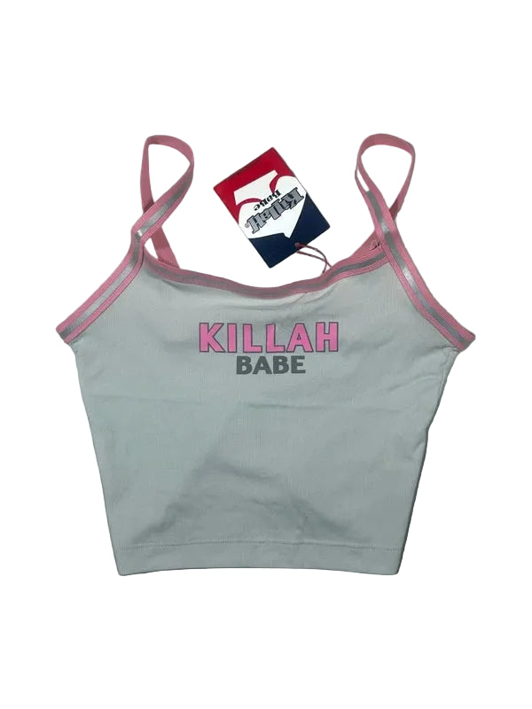 Mint green/grey crop top y2k 2000s Miss Sixty new with tags - krótki szary top z metką