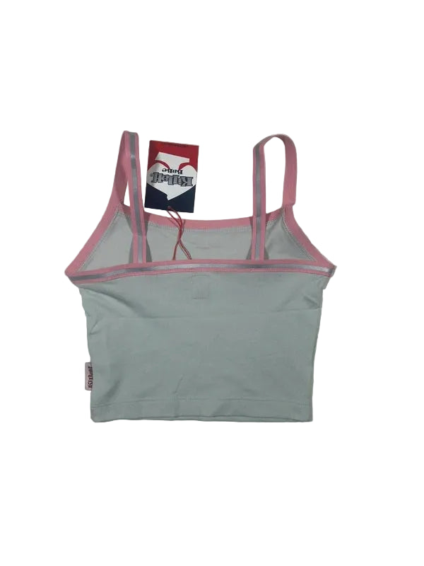 Mint green/grey crop top y2k 2000s Miss Sixty new with tags - krótki szary top z metką