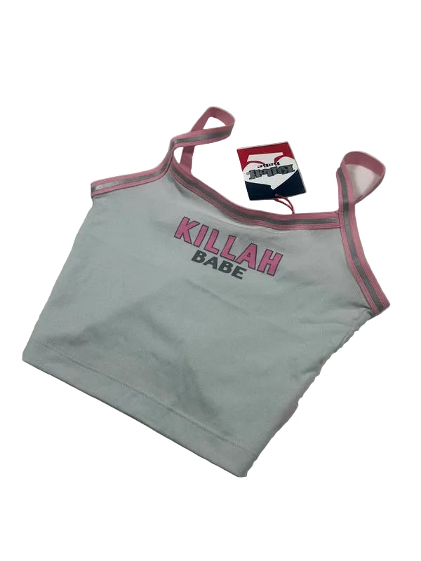 Mint green/grey crop top y2k 2000s Miss Sixty new with tags - krótki szary top z metką