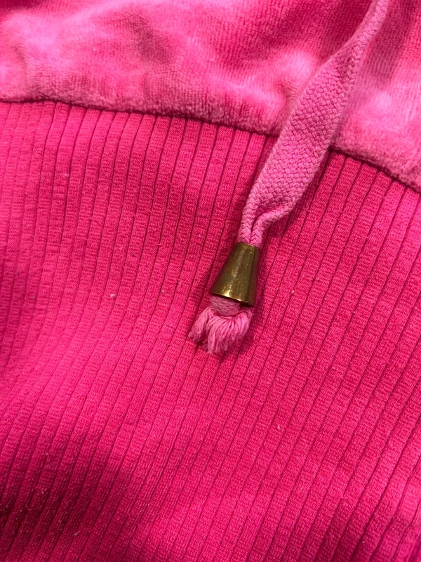 Y2k swag neon pink hoodie zip up velour woman - bluza zip z kapturem