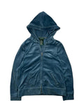 Zip up hoodie Ralph Laurent velour blue y2k - bluza zip welurowa