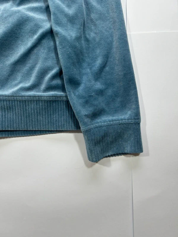 Zip up hoodie Ralph Laurent velour blue y2k - bluza zip welurowa