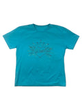 Y2k baby blue tshirt with seaquins made in Italy Six shout
