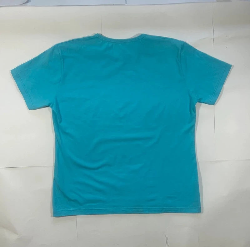 Y2k baby blue tshirt with seaquins made in Italy Six shout