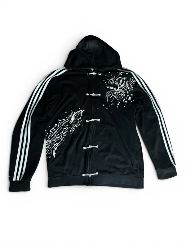 Adidas Custom "Zen Flow" Hoodie – Ręcznie Malowana – XL