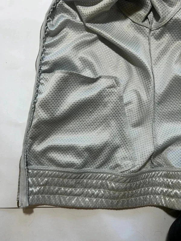 Y2k shiny silver zip up vintage champion logo - bluza/wiatrówka na suwak