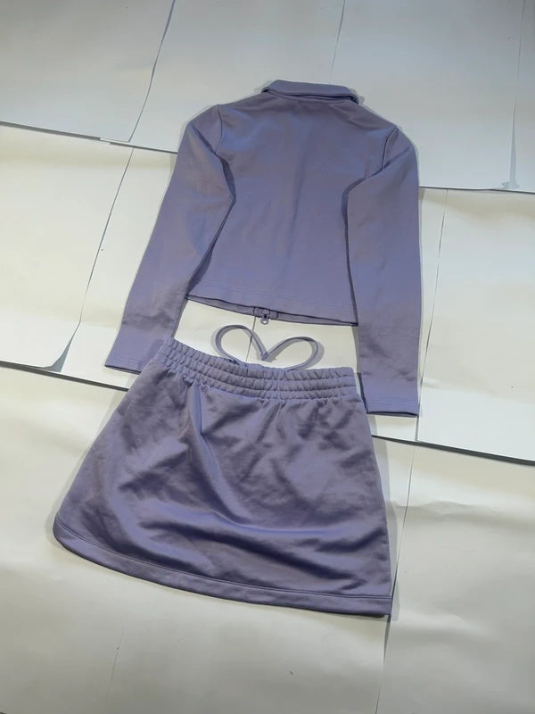 Sport tenis matching set puma pink zip up sweatshirt + skirt y2k