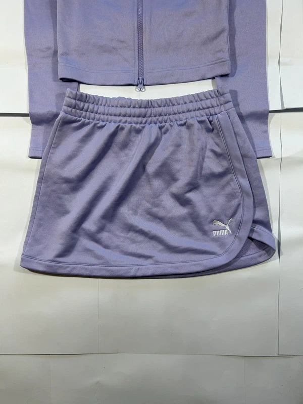 Sport tenis matching set puma pink zip up sweatshirt + skirt y2k