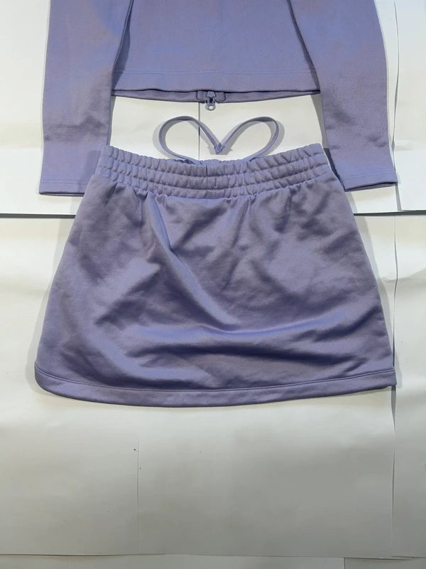 Sport tenis matching set puma pink zip up sweatshirt + skirt y2k