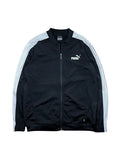 Black zip up sweathshirt puma with white stripes