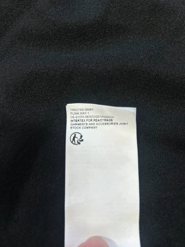 Black zip up sweathshirt puma with white stripes