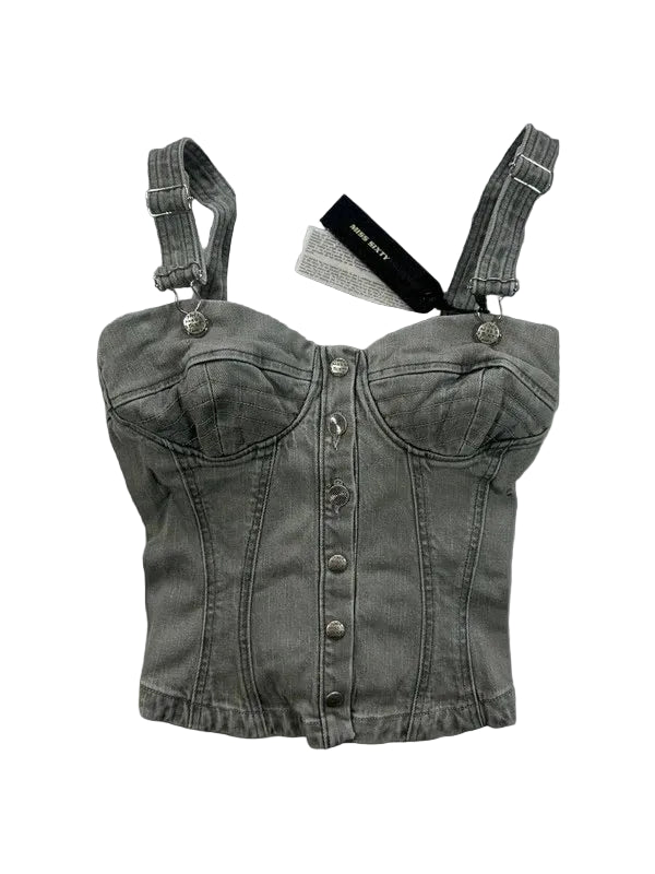 Y2k grey denim crop top Miss Sixty new with tags