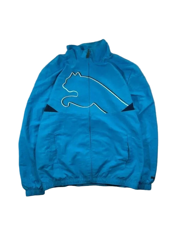 Y2k vintage sky blue windbreaker zip up puma - błękitna wiatrówka