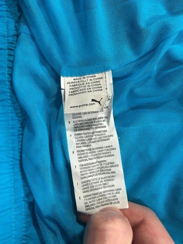 Y2k vintage sky blue windbreaker zip up puma - błękitna wiatrówka