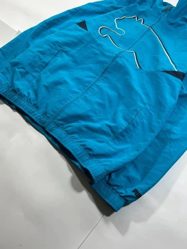 Y2k vintage sky blue windbreaker zip up puma - błękitna wiatrówka