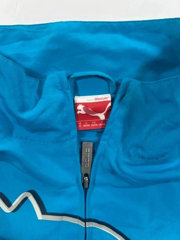 Y2k vintage sky blue windbreaker zip up puma - błękitna wiatrówka