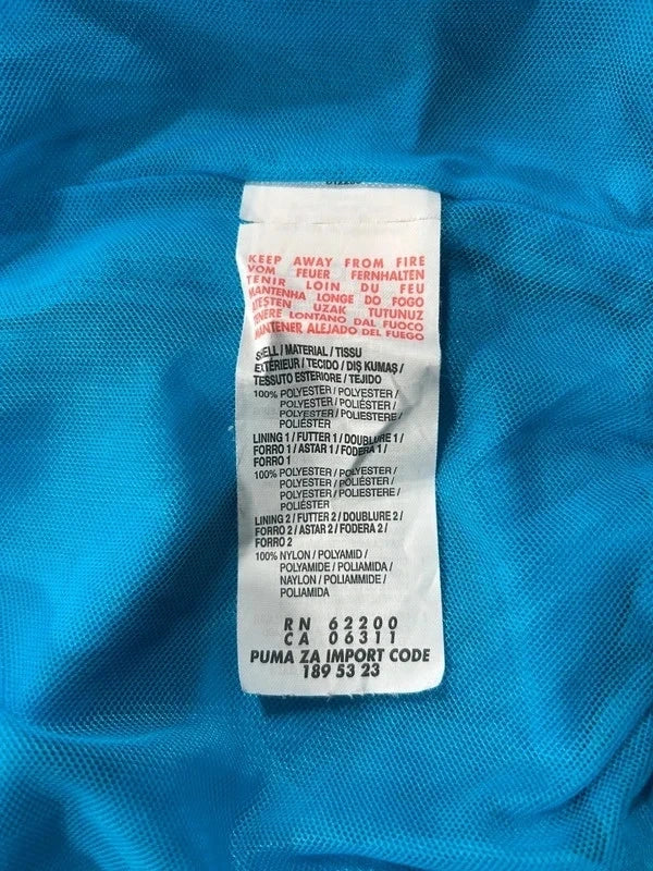 Y2k vintage sky blue windbreaker zip up puma - błękitna wiatrówka