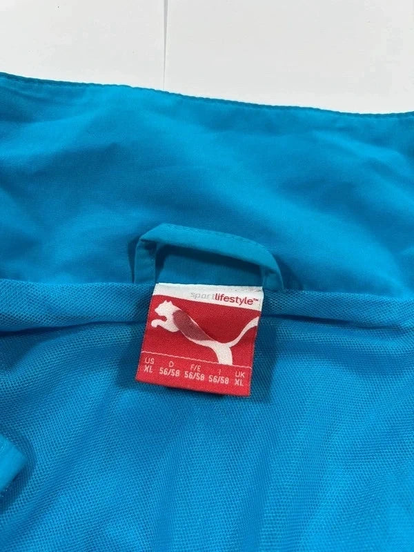 Y2k vintage sky blue windbreaker zip up puma - błękitna wiatrówka