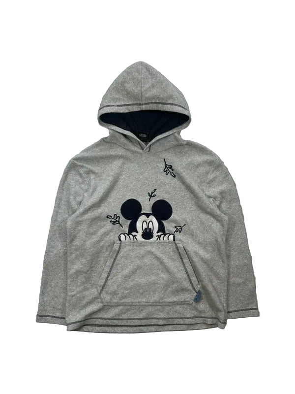 Disney Mickey Mouse grey embroider hoodie vintage - lekka bluza z Myszką Mickey