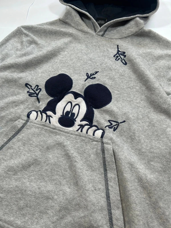 Disney Mickey Mouse grey embroider hoodie vintage - lekka bluza z Myszką Mickey