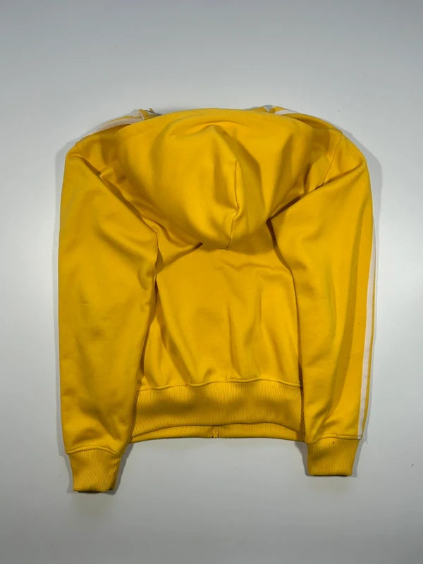 Y2k Adidas zip up hoodie 2010 white three stripes yellow - bluza adidasa z trzema pasami