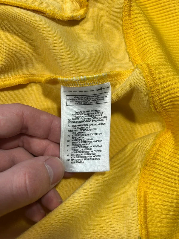 Y2k Adidas zip up hoodie 2010 white three stripes yellow - bluza adidasa z trzema pasami