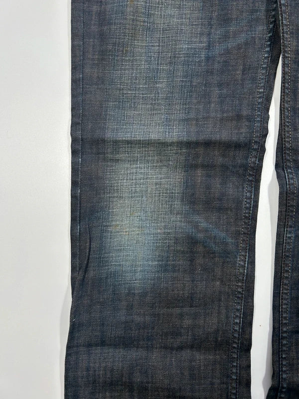 kenvelo Wide-Leg Flare Raw Denim Jeans | Ciemny Indygo Y2K Grunge Streetwear